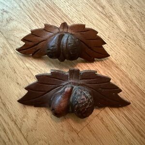 Wooden Leaf and Acorn drawer pulls